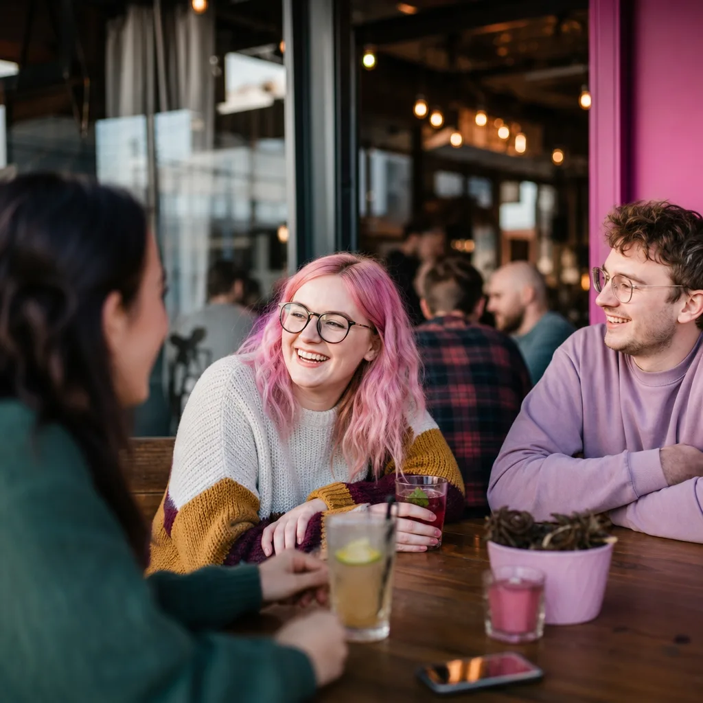 Coffee and cake set out for a casual first date in Dundee